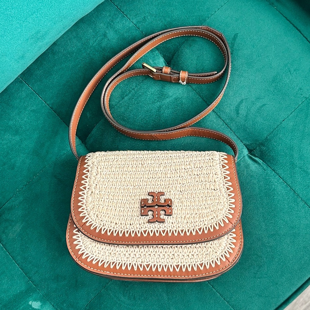 Tory Burch Crochet and Leather Crossbody